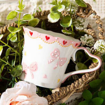 Heart Pink Butterfly Festival Ceramic Mug