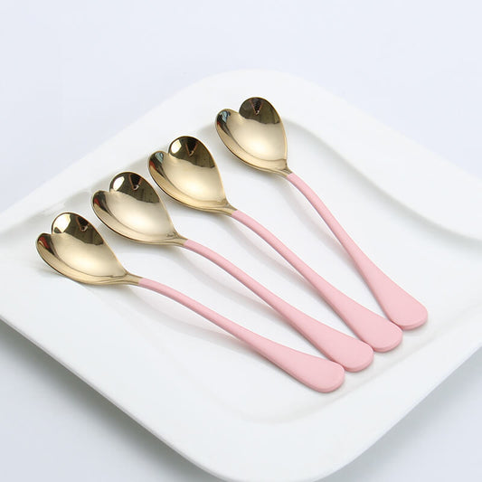 Heart Shaped Stainless Steel Dessert Spoon