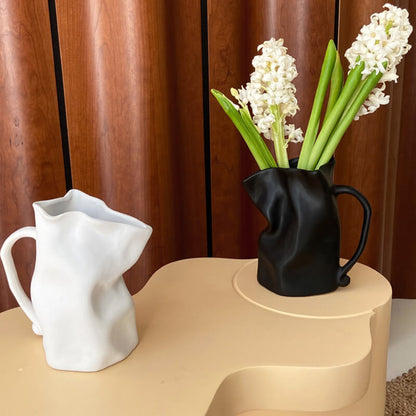 Irregularly Pleated Ceramic Vase