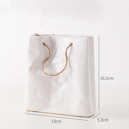 Paper Bag Ceramic Vases