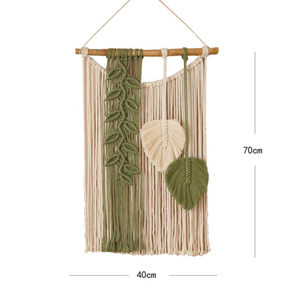 Leaves Woven Tassel Wall Hanging