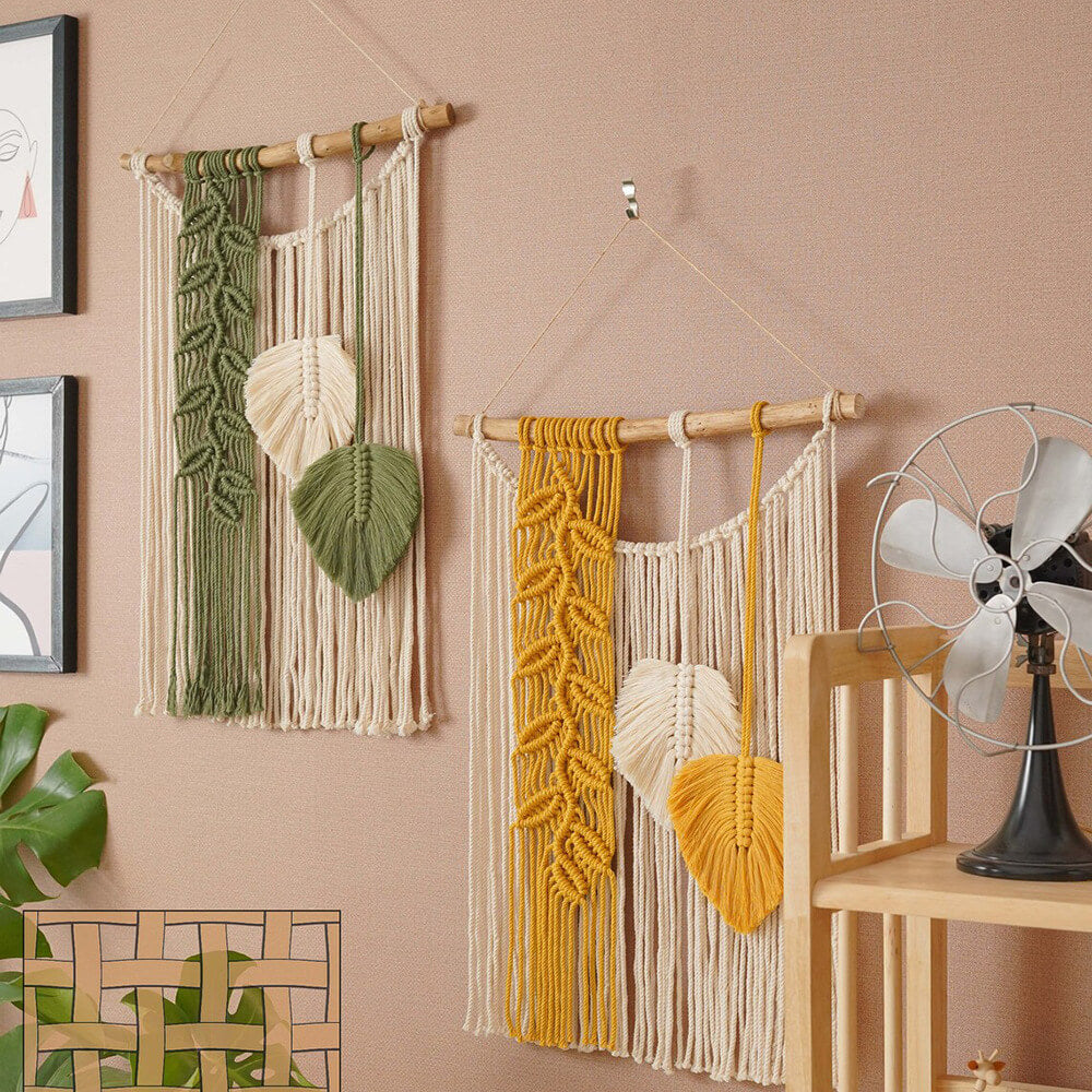 Leaves Woven Tassel Wall Hanging