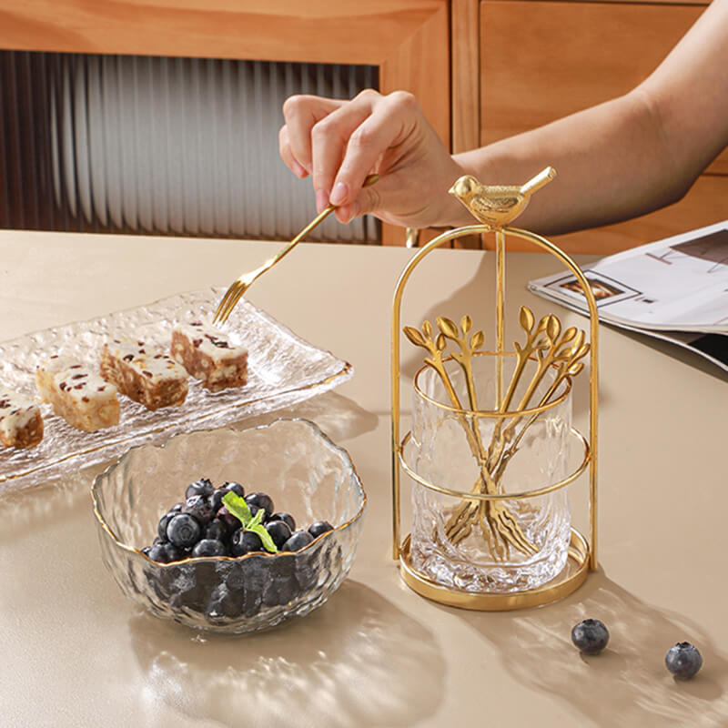 Light Luxury Dessert Fork Spoon Storage Jar