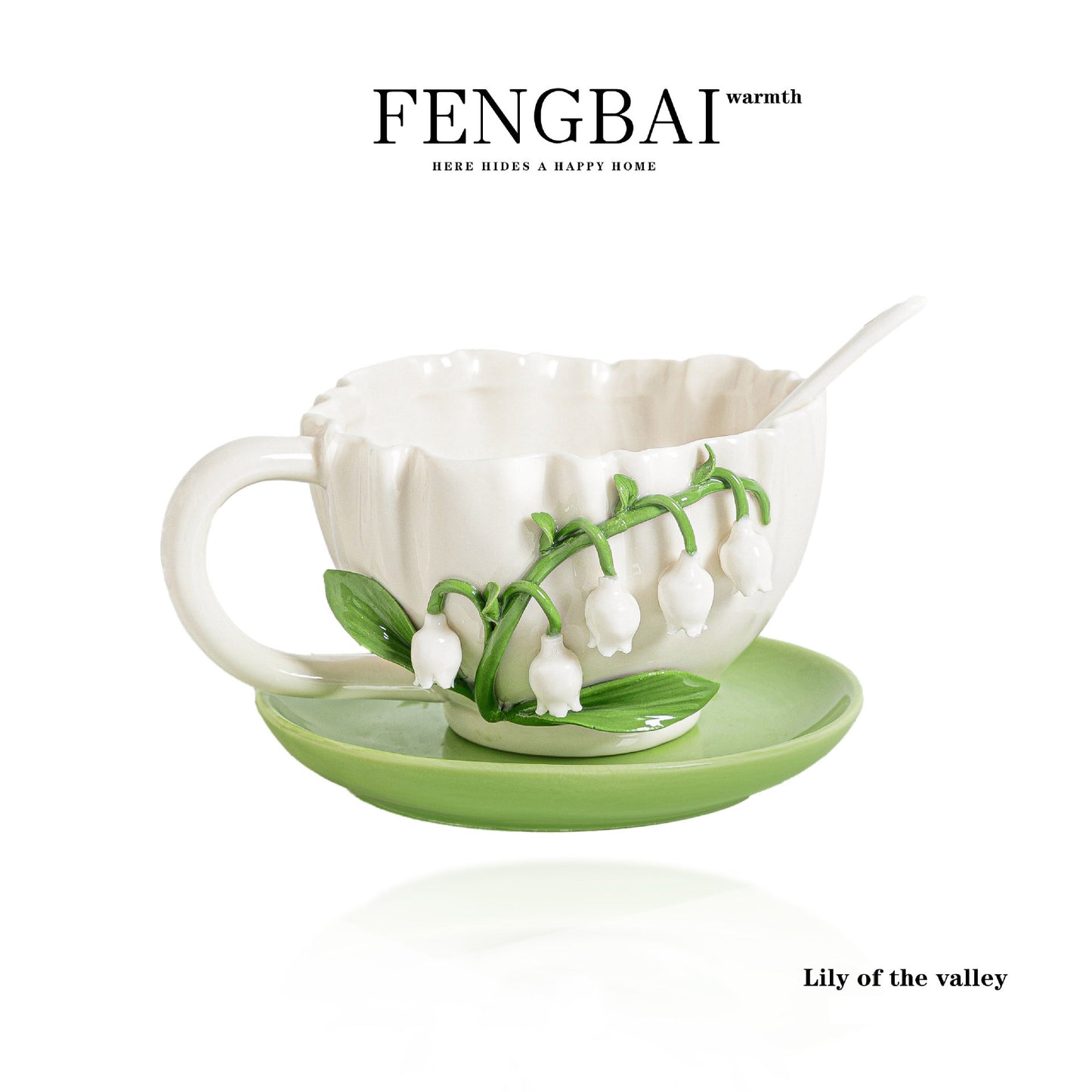Lily-of-the-Valley Ceramic Coffee Cup