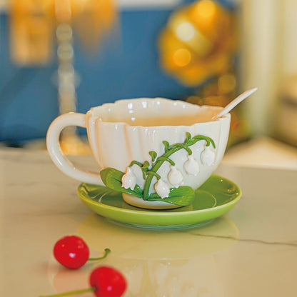 Lily-of-the-Valley Ceramic Coffee Cup