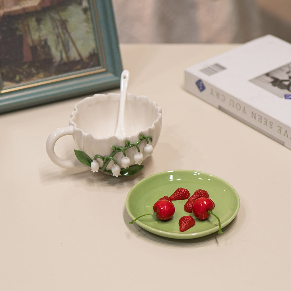 Lily-of-the-Valley Ceramic Coffee Cup