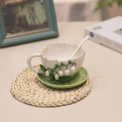 Lily-of-the-Valley Ceramic Coffee Cup