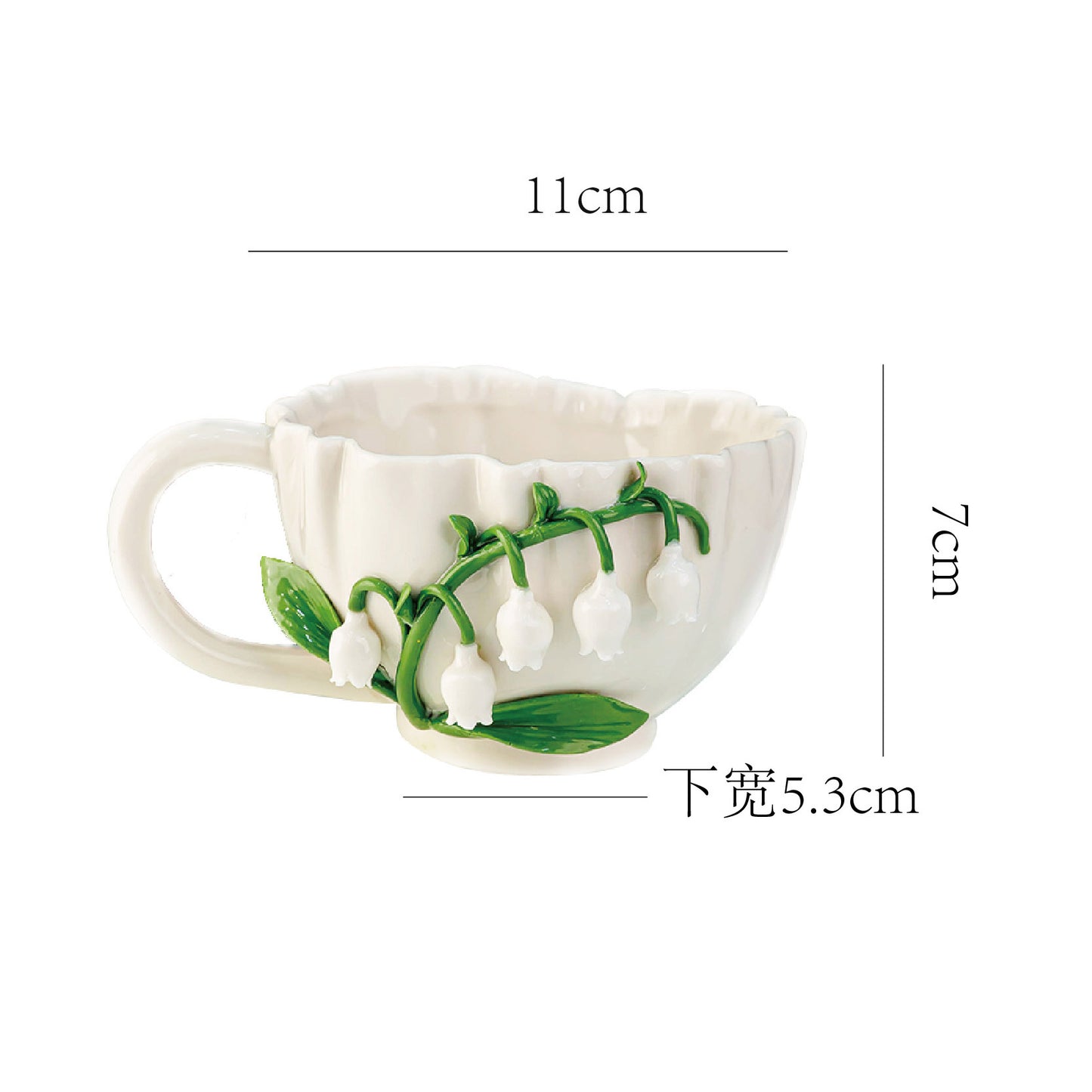 Lily-of-the-Valley Ceramic Coffee Cup