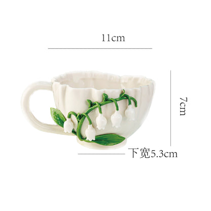 Lily-of-the-Valley Ceramic Coffee Cup