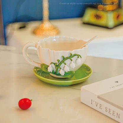 Lily-of-the-Valley Ceramic Coffee Cup