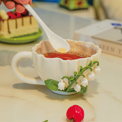 Lily-of-the-Valley Ceramic Coffee Cup