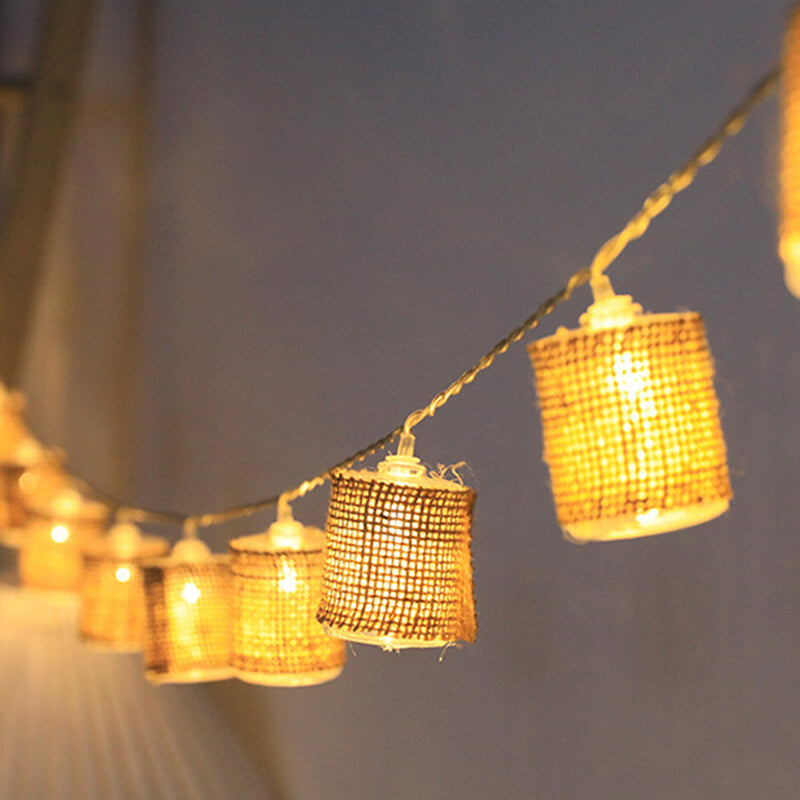 Linen Lantern String Lights