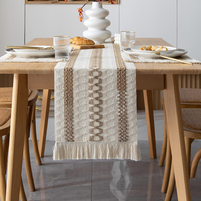 Linen Tassel Table Runner