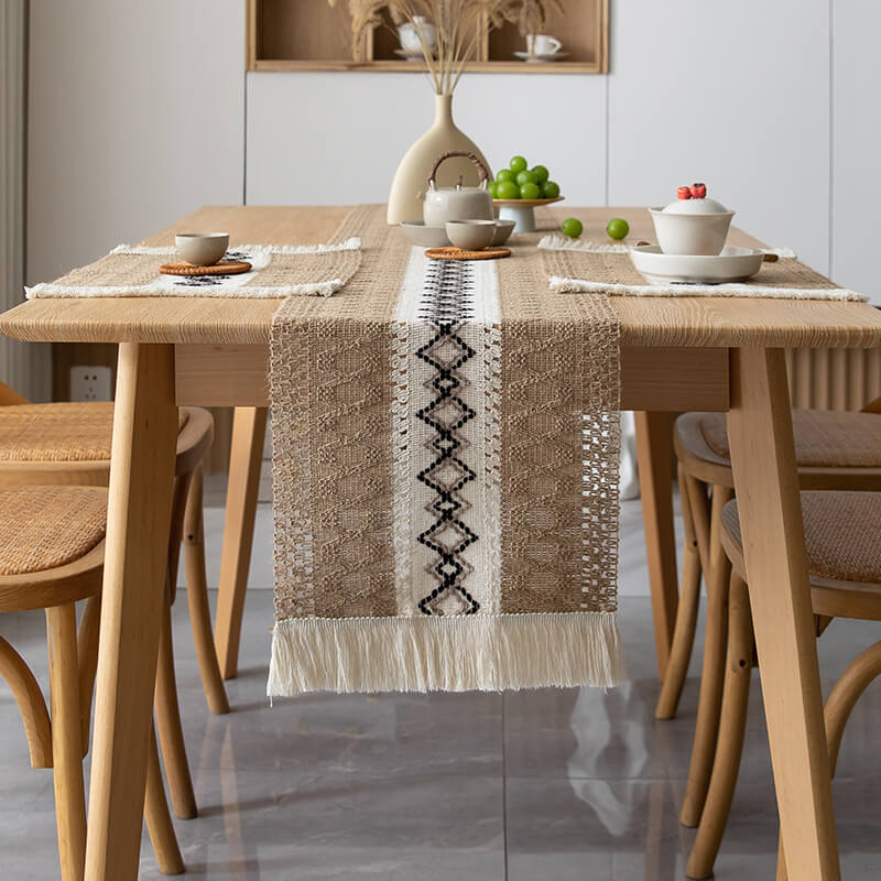 Linen Tassel Table Runner