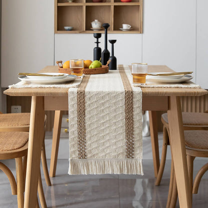 Linen Tassel Table Runner