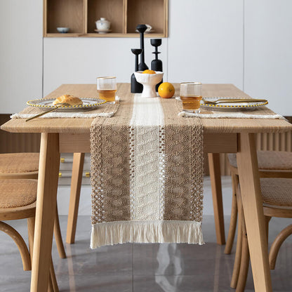 Linen Tassel Table Runner