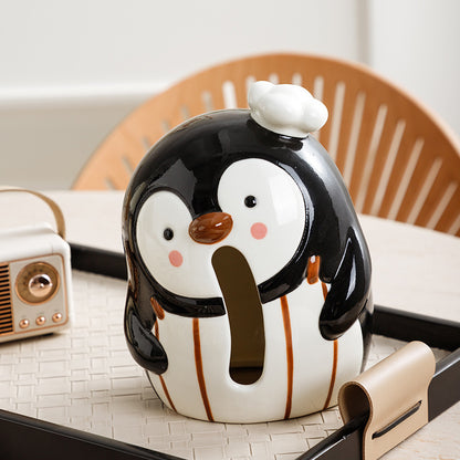 Little Penguin Chef Ceramic Tissue Box