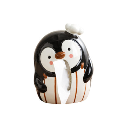 Little Penguin Chef Ceramic Tissue Box