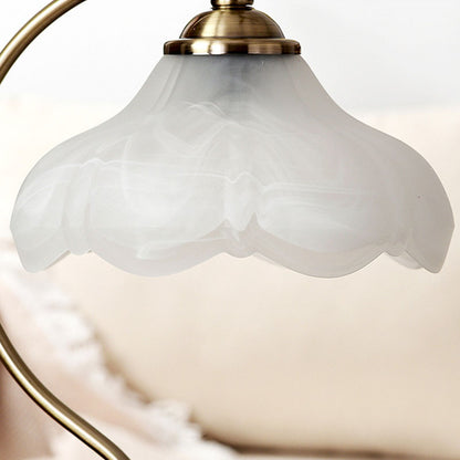 Lotus Cloud Pattern Retro Glass Table Lamp