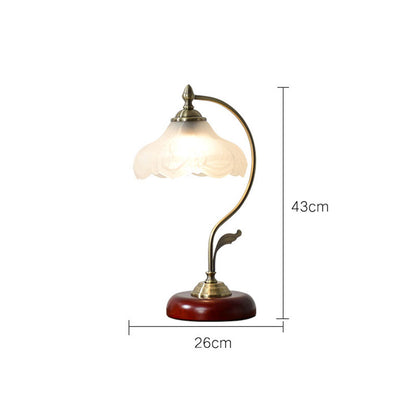 Lotus Cloud Pattern Retro Glass Table Lamp