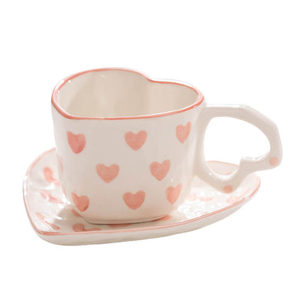 Heart Pattern Ceramic Cup