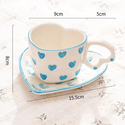 Heart Pattern Ceramic Cup