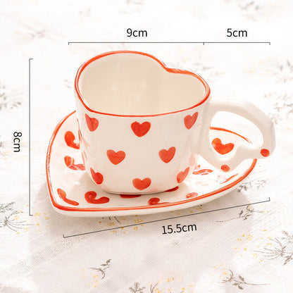 Heart Pattern Ceramic Cup