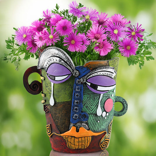 Mayan Abstract Flower Pot