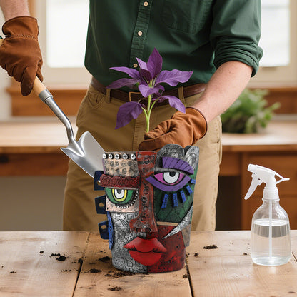 Mayan Abstract Flower Pot