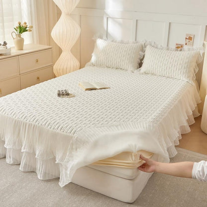 Mermaid Princess Bed Skirt Summer 4-Piece Bedding Set