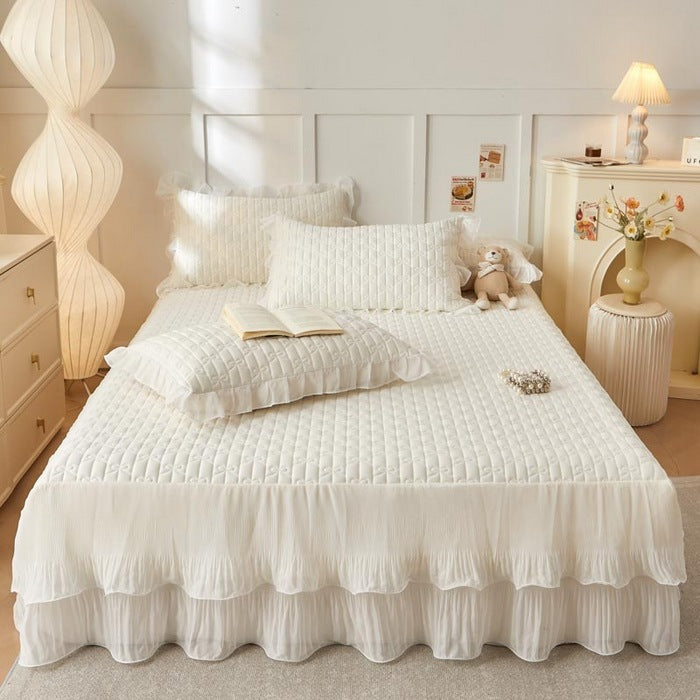 Mermaid Princess Bed Skirt Summer 4-Piece Bedding Set