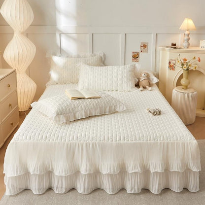 Mermaid Princess Bed Skirt Summer 4-Piece Bedding Set