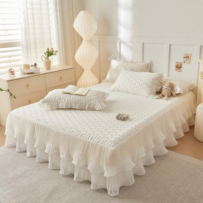 Mermaid Princess Bed Skirt Summer 4-Piece Bedding Set
