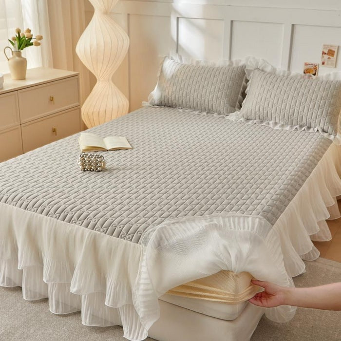 Mermaid Princess Bed Skirt Summer 4-Piece Bedding Set