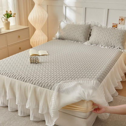Mermaid Princess Bed Skirt Summer 4-Piece Bedding Set