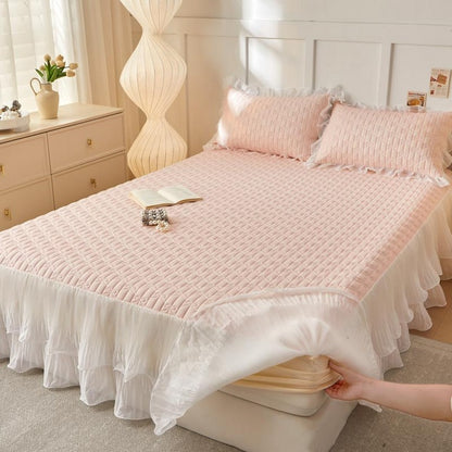 Mermaid Princess Bed Skirt Summer 4-Piece Bedding Set