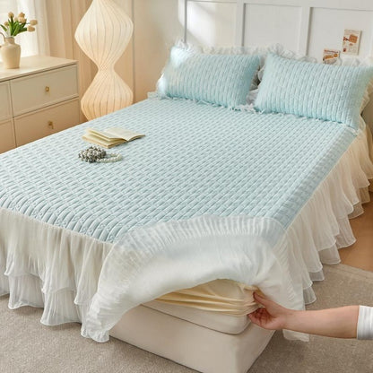 Mermaid Princess Bed Skirt Summer 4-Piece Bedding Set