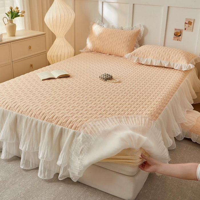 Mermaid Princess Bed Skirt Summer 4-Piece Bedding Set