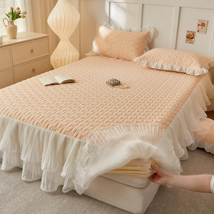 Mermaid Princess Bed Skirt Summer 4-Piece Bedding Set
