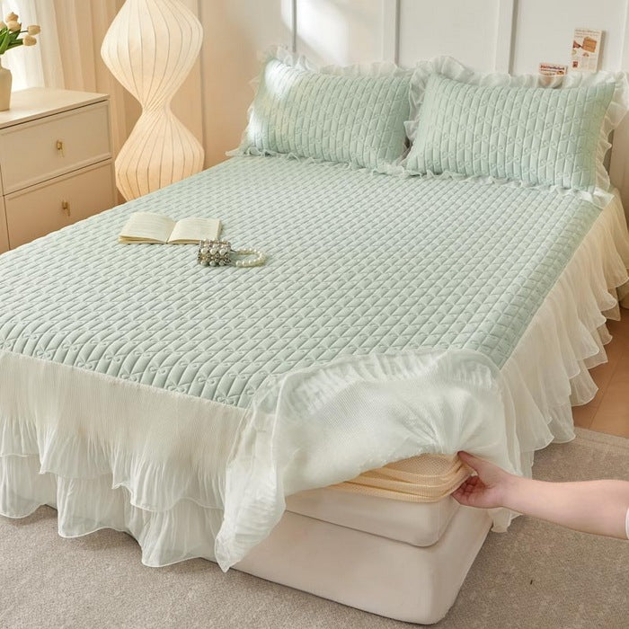 Mermaid Princess Bed Skirt Summer 4-Piece Bedding Set