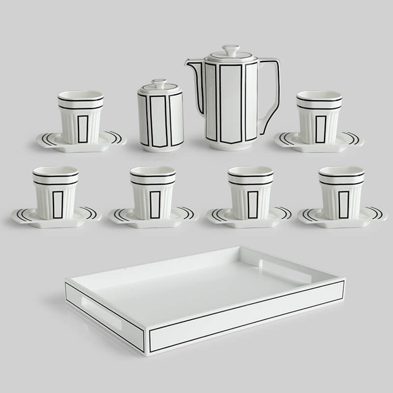 Minimalist Line Bone China Teapot Set