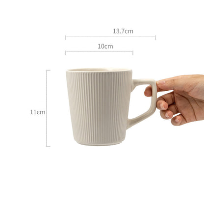 Minimalist Solid-Color Vertical-Ribbed Mug