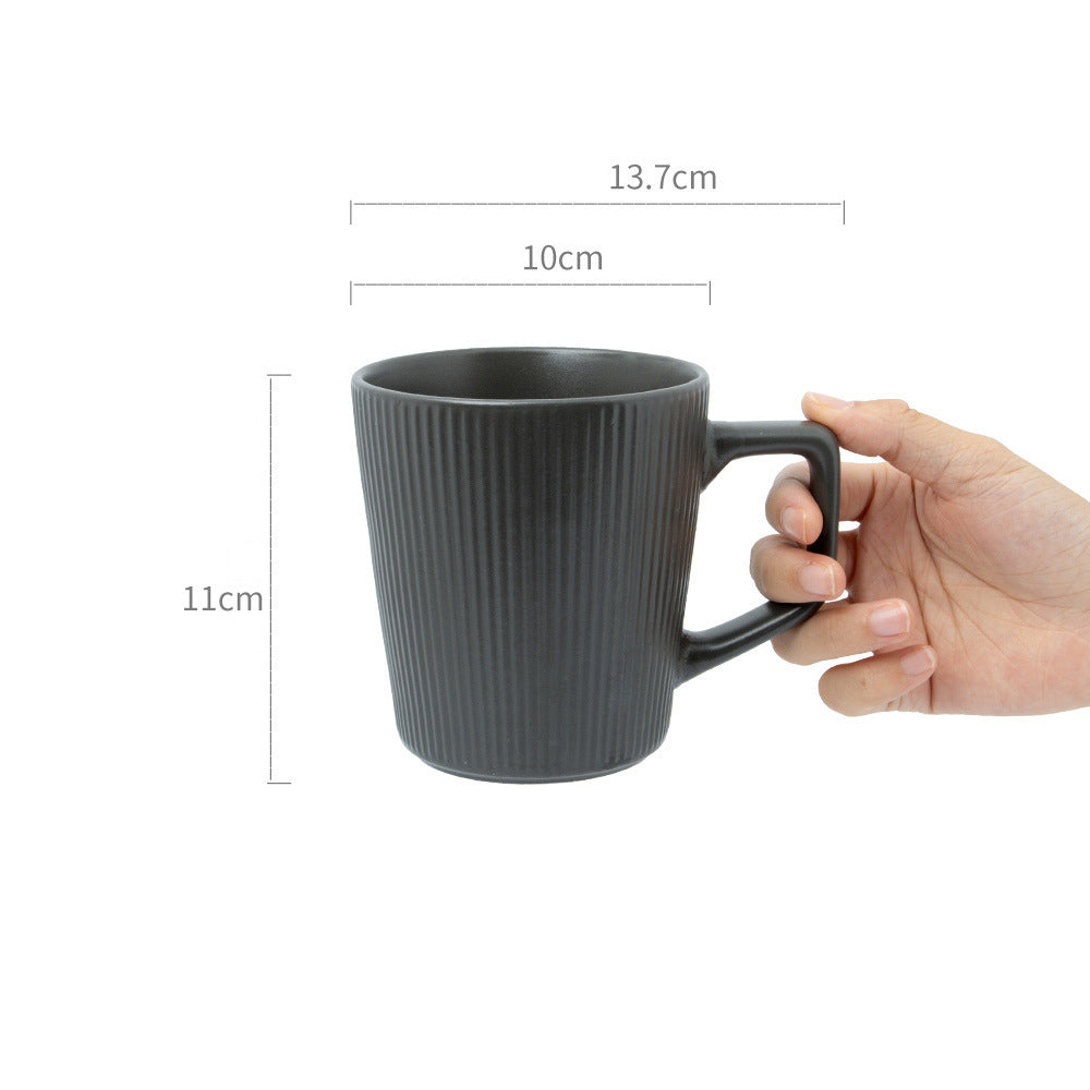 Minimalist Solid-Color Vertical-Ribbed Mug