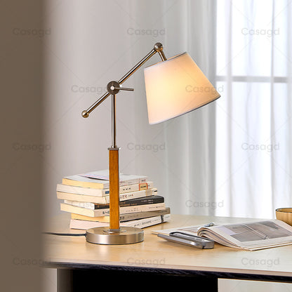 Minimalist Solid Wood Swing-Arm Desk Lamp