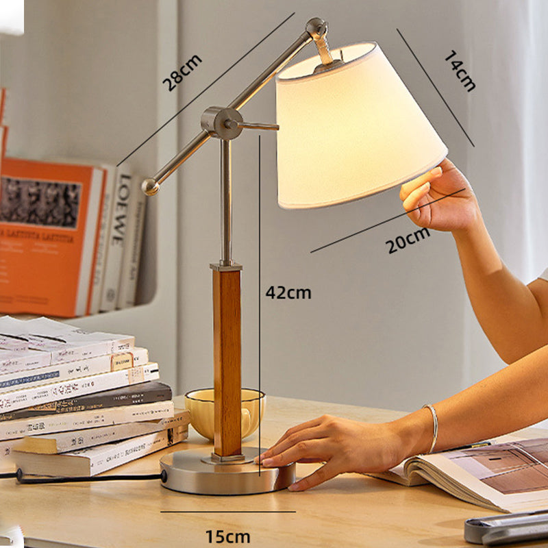 Minimalist Solid Wood Swing-Arm Desk Lamp