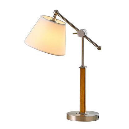 Minimalist Solid Wood Swing-Arm Desk Lamp