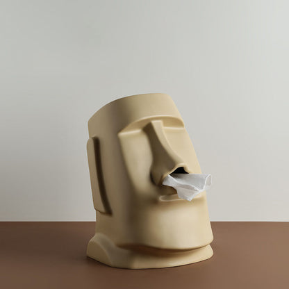 Moai Statue Ceramic Tissue Box