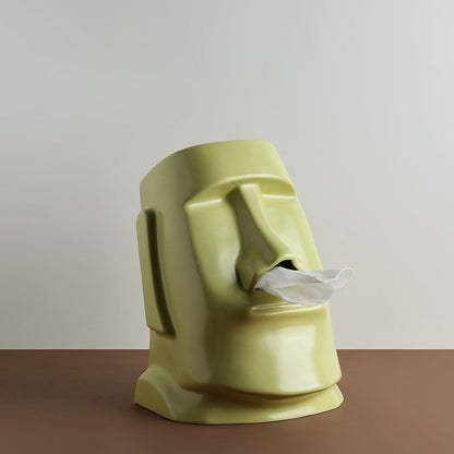 Moai Statue Ceramic Tissue Box