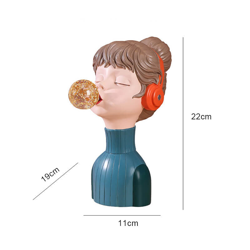 Music Girl Blowing Bubbles Resin Ornament