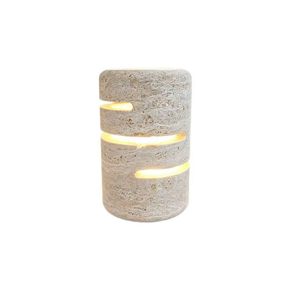 Natural Travertine Layered Table Lamp